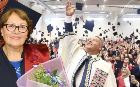 Torunu izledi, o kep attı! 63 yaşında mezun oldu