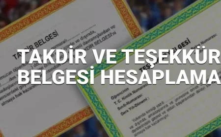 Takdir - Teşekkür Belgesi hesaplama 2025 (MEB) | 5,6,7.8 sınıf ve lise 9, 10, 11, 12. sınıf takdir teşekkür belgesi nasıl alınır?